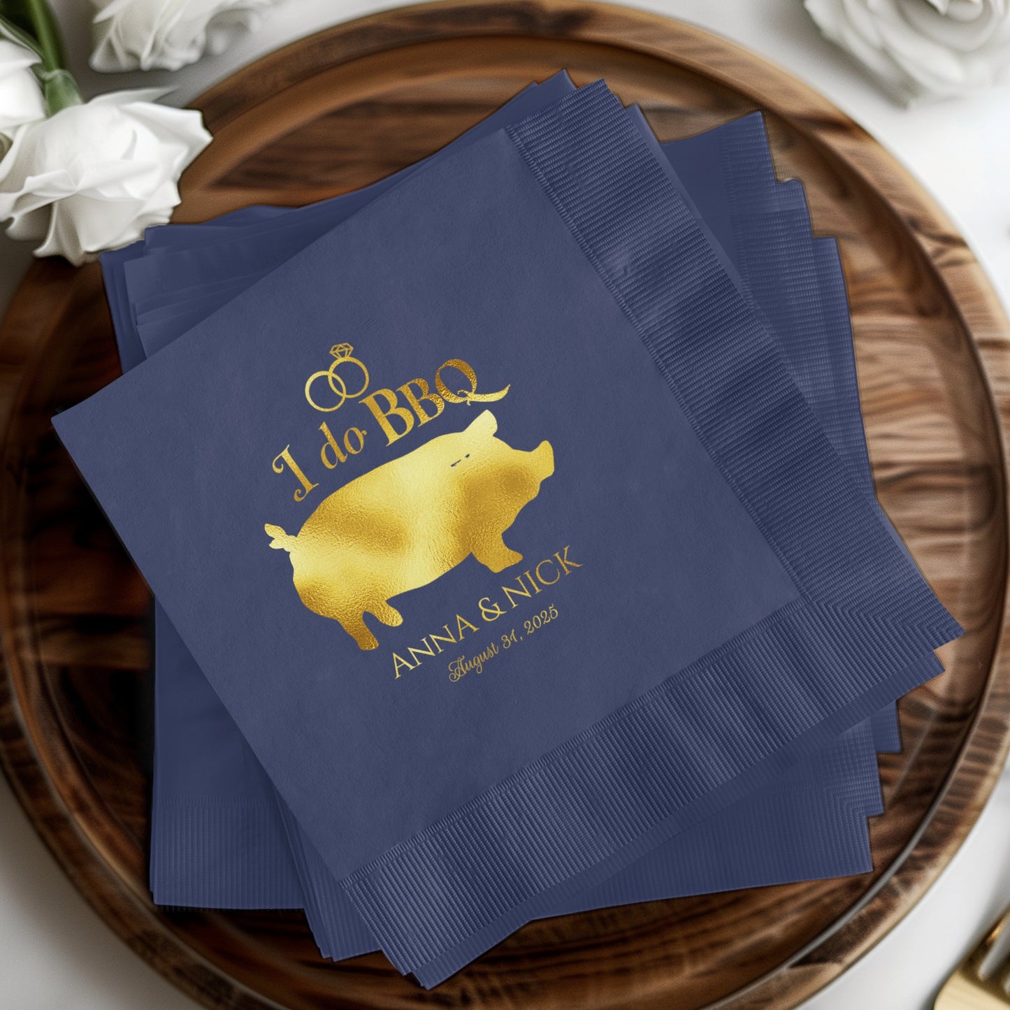 Personalized Wedding BBQ Pig Design Napkin product