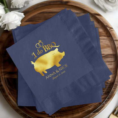 Personalized Wedding BBQ Pig Design Napkin product