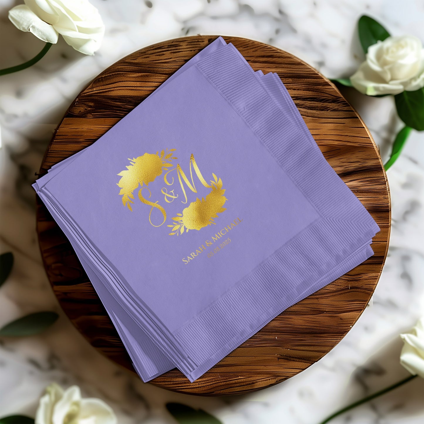 Elegant Monogram Personalized Wedding Napkins product