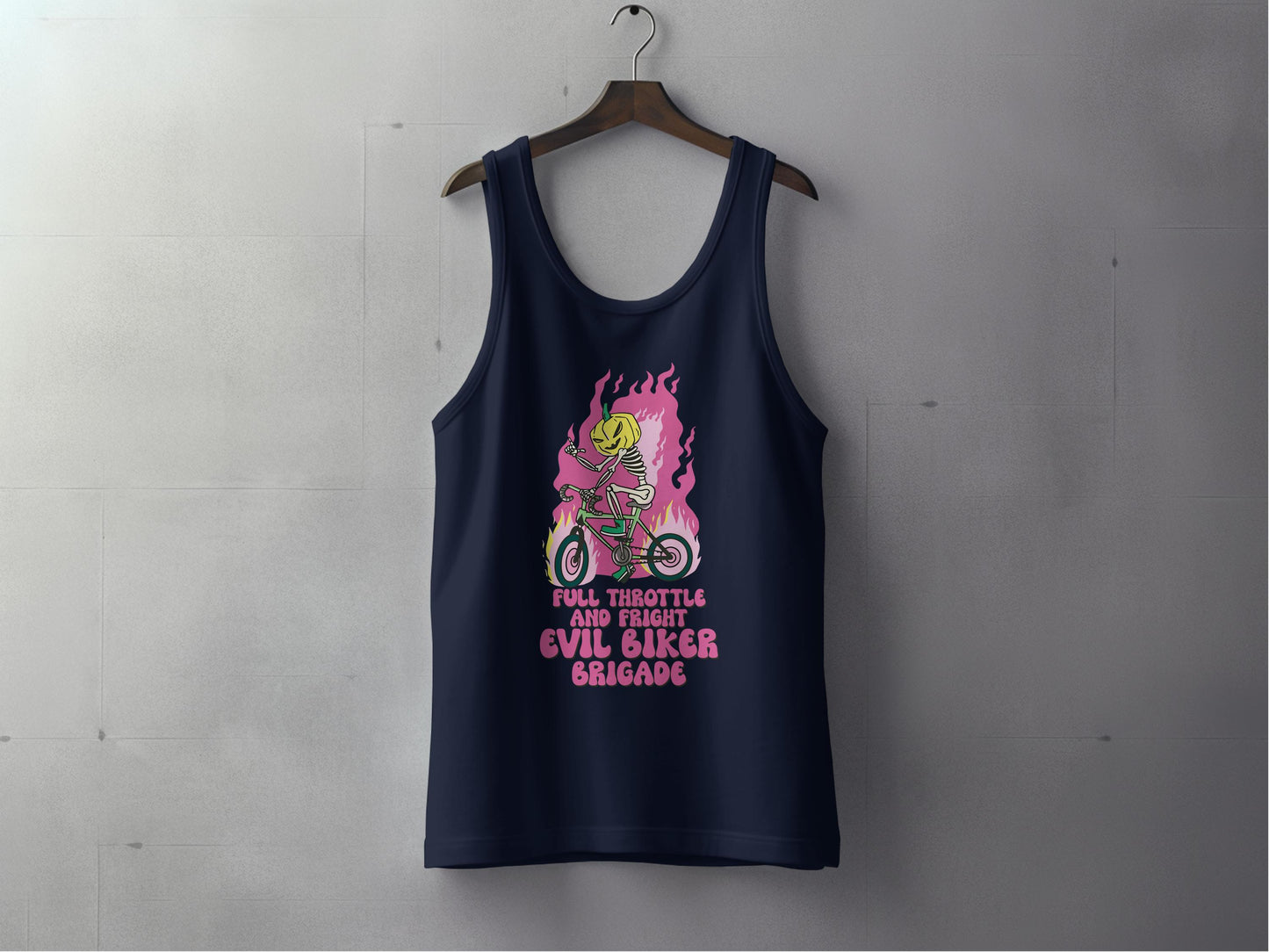 Full Throttle And Fight Evil Biker Brigade Tank Top