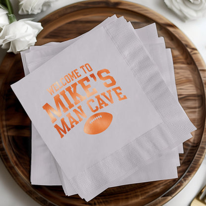 Welcome to Mike's Man Cave Printed Napkins product type