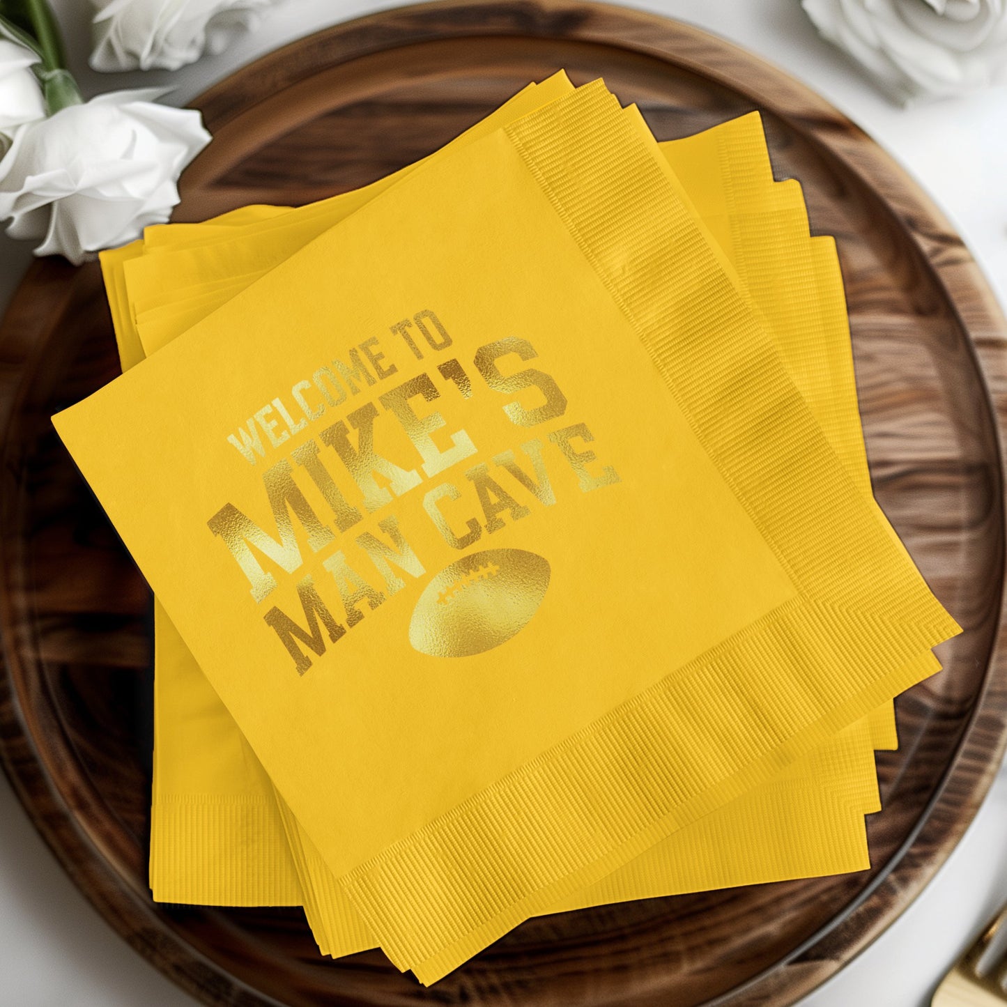 Welcome to Mike's Man Cave Golden Napkins product type