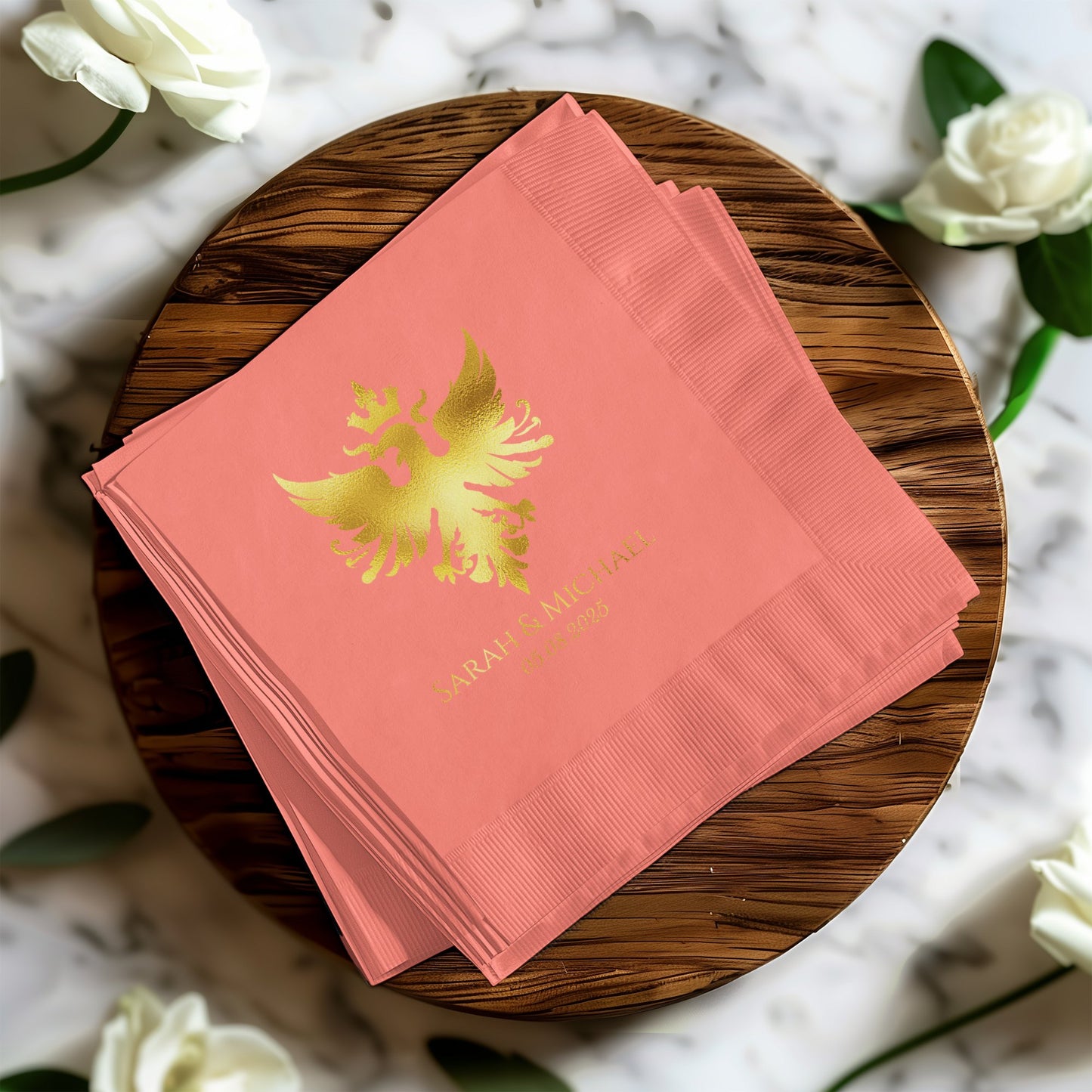 Elegant Custom Gold Foil Wedding Napkins product