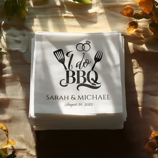 I Do BBQ Personalized Wedding Napkins product