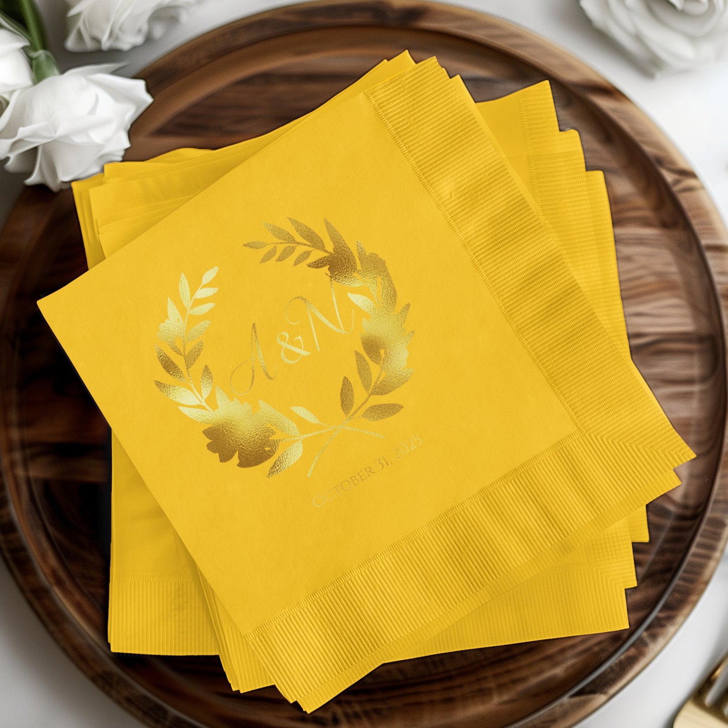 Personalized Event Gold Foil Napkins Party Favor product type