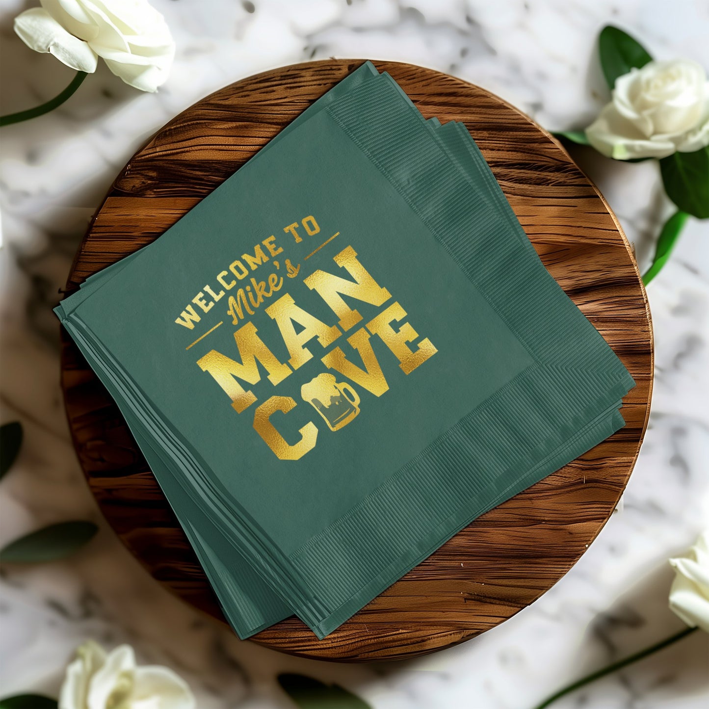 Welcome to Mike's Man Cave Napkin product