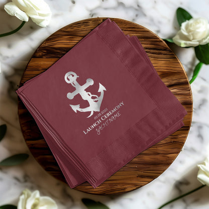 Launch Ceremony Yacht Name Anchor Napkins product