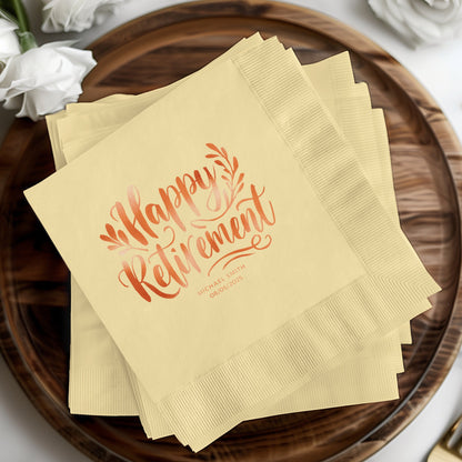 Happy Retirement Printed Beige Napkin product