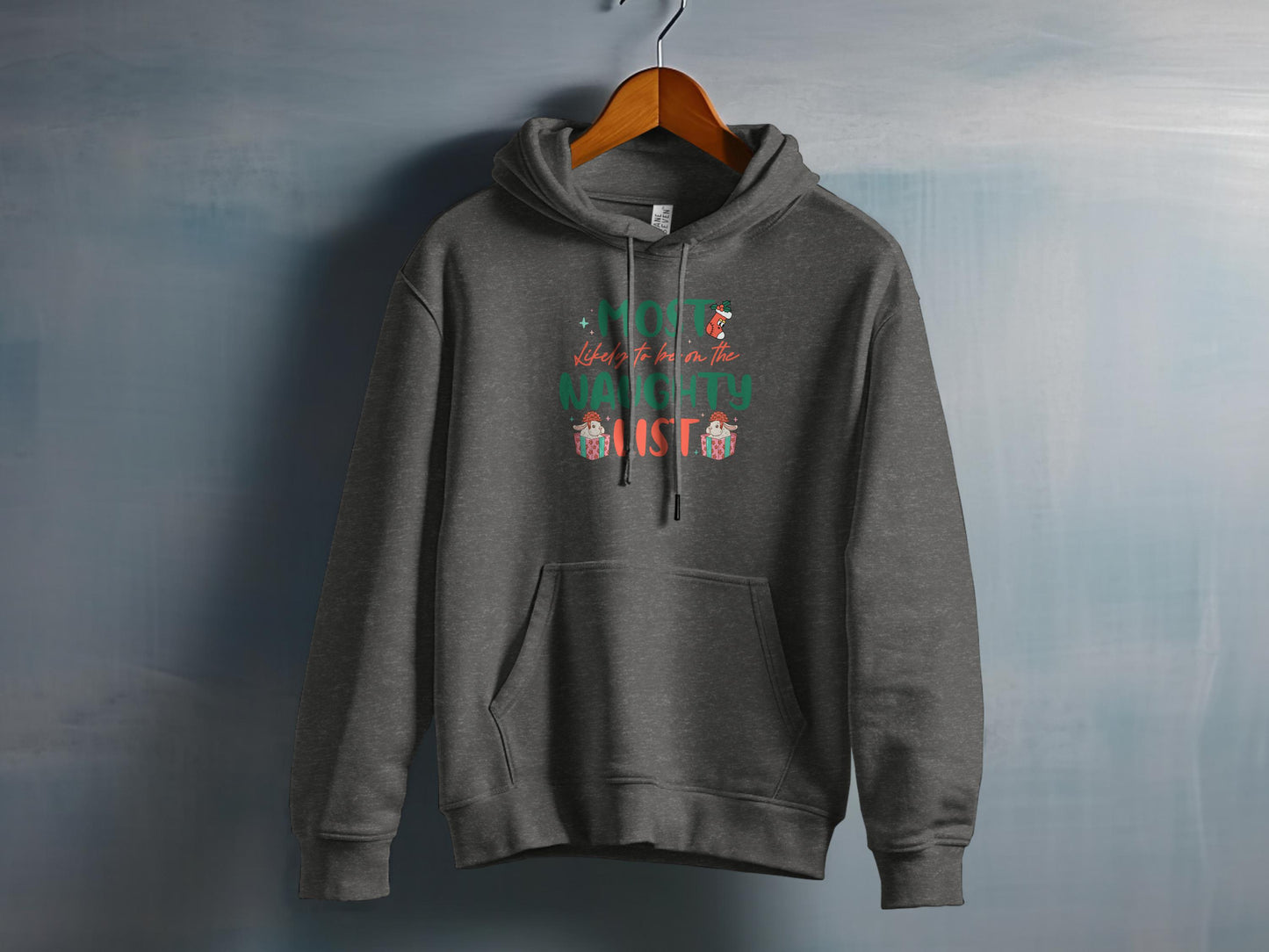 Fun Ho Ho Ho Naughty Santa Hooded Sweatshirt product