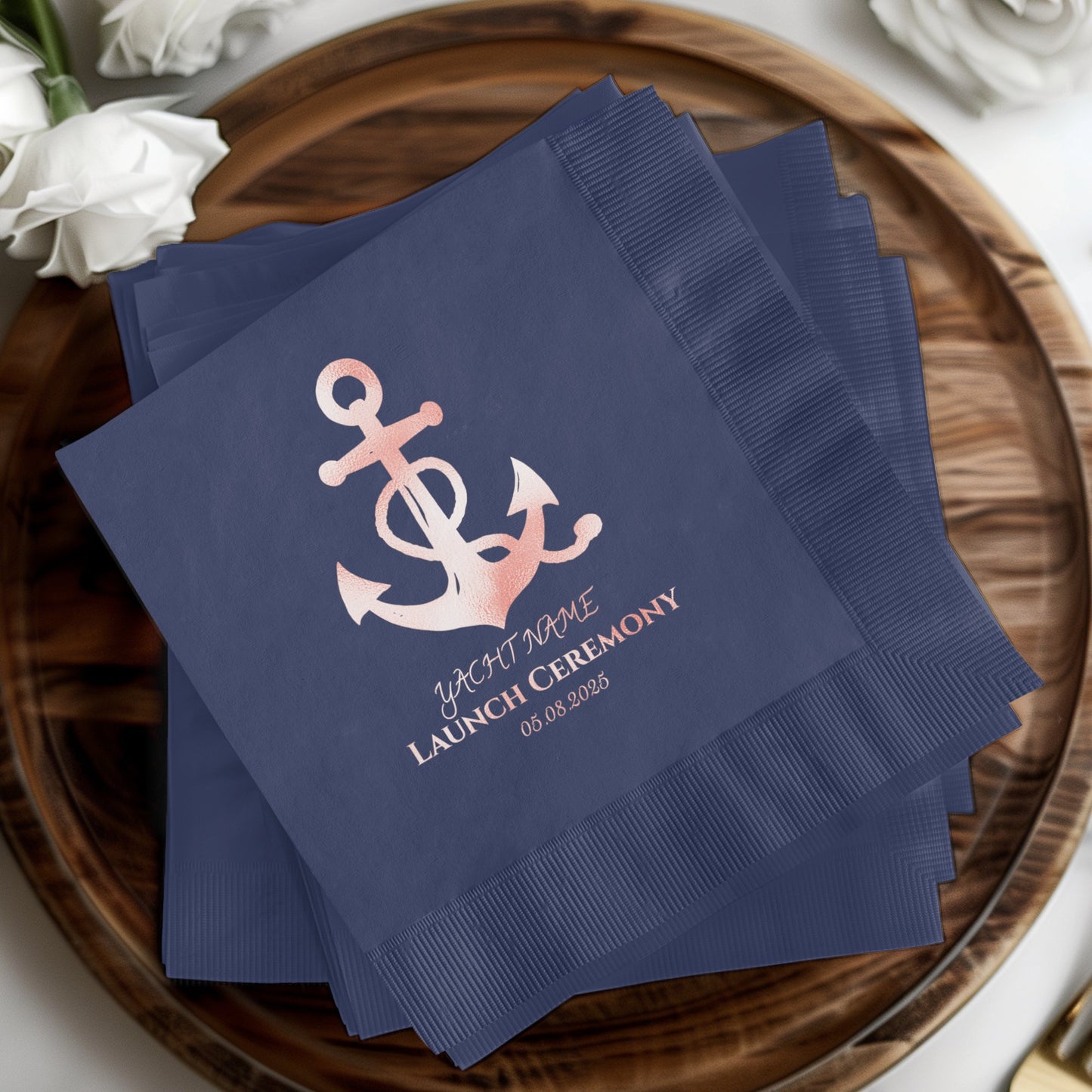 Yacht Home Launch Ceremony Navy Napkin product