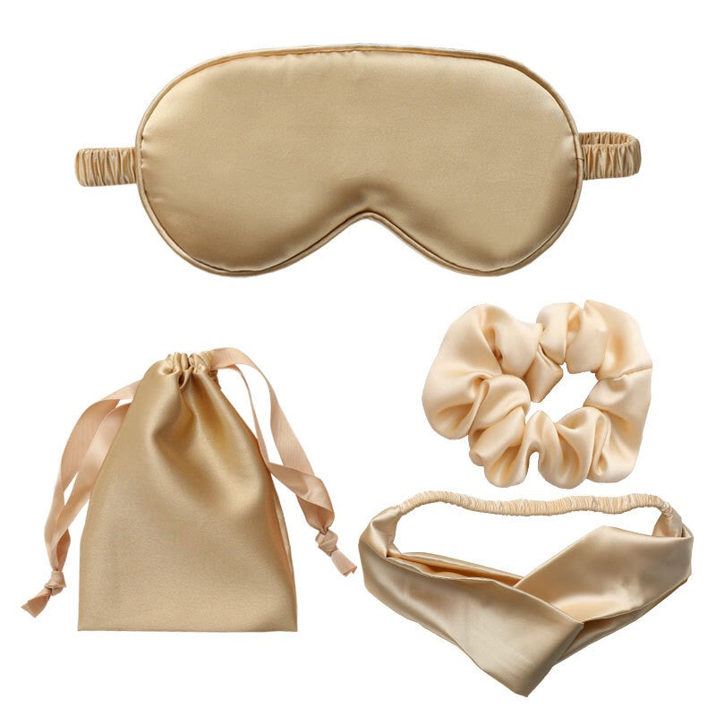 Faux Silk Eye Mask Four-piece Set