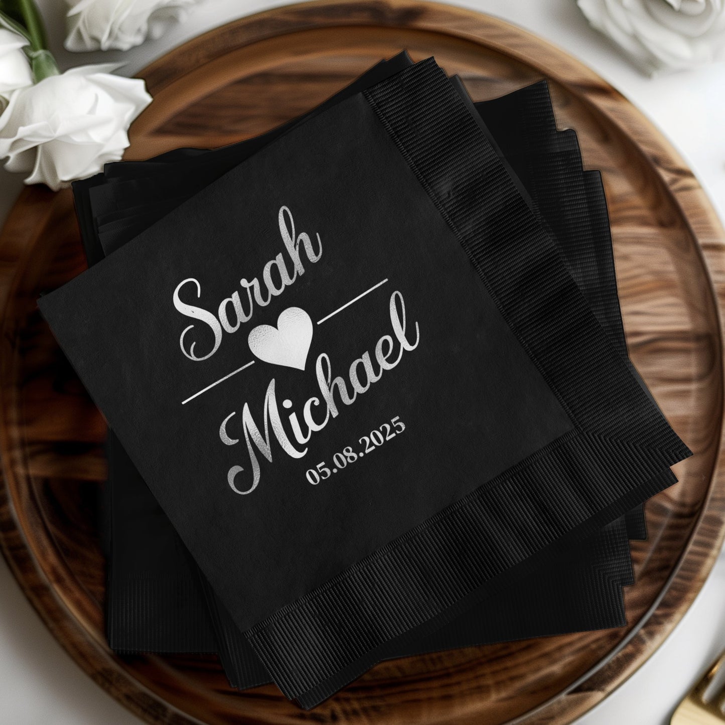 Personalized Wedding Date Custom Napkins product