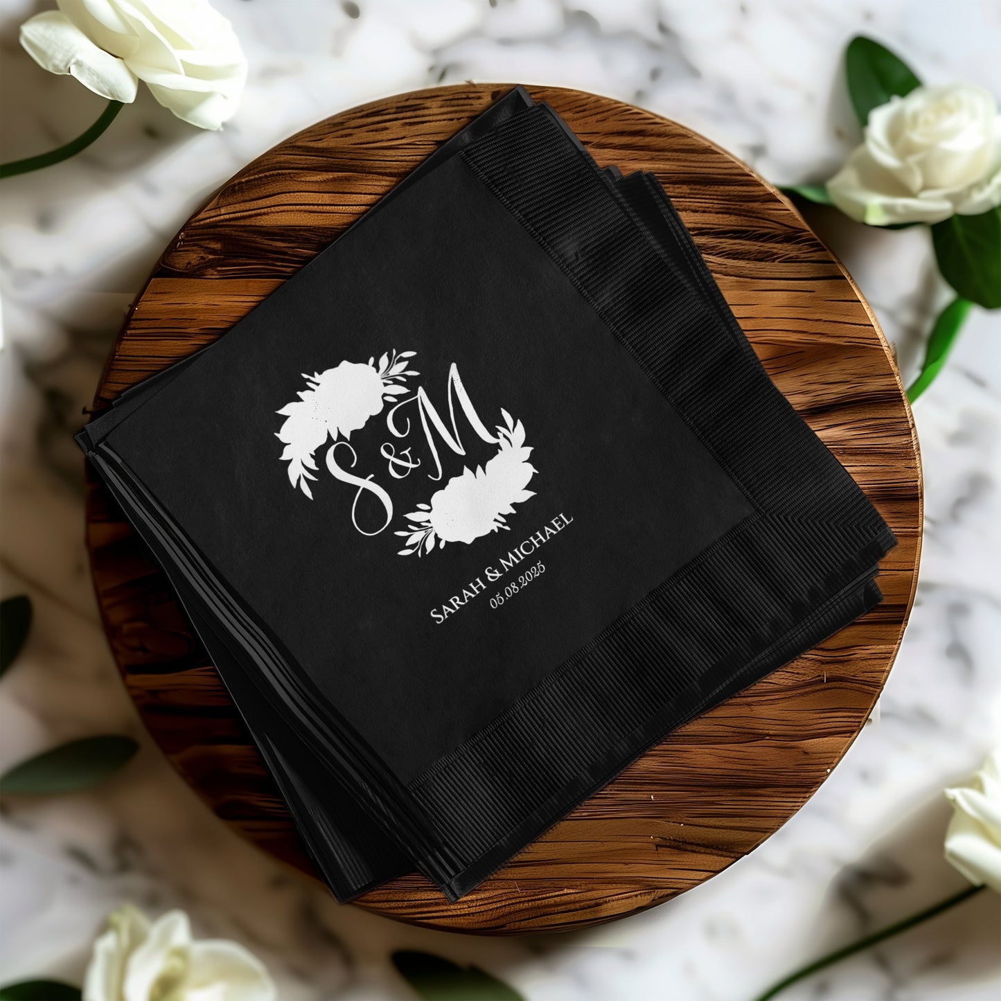 Elegant Personalized Wedding Napkins Decor product