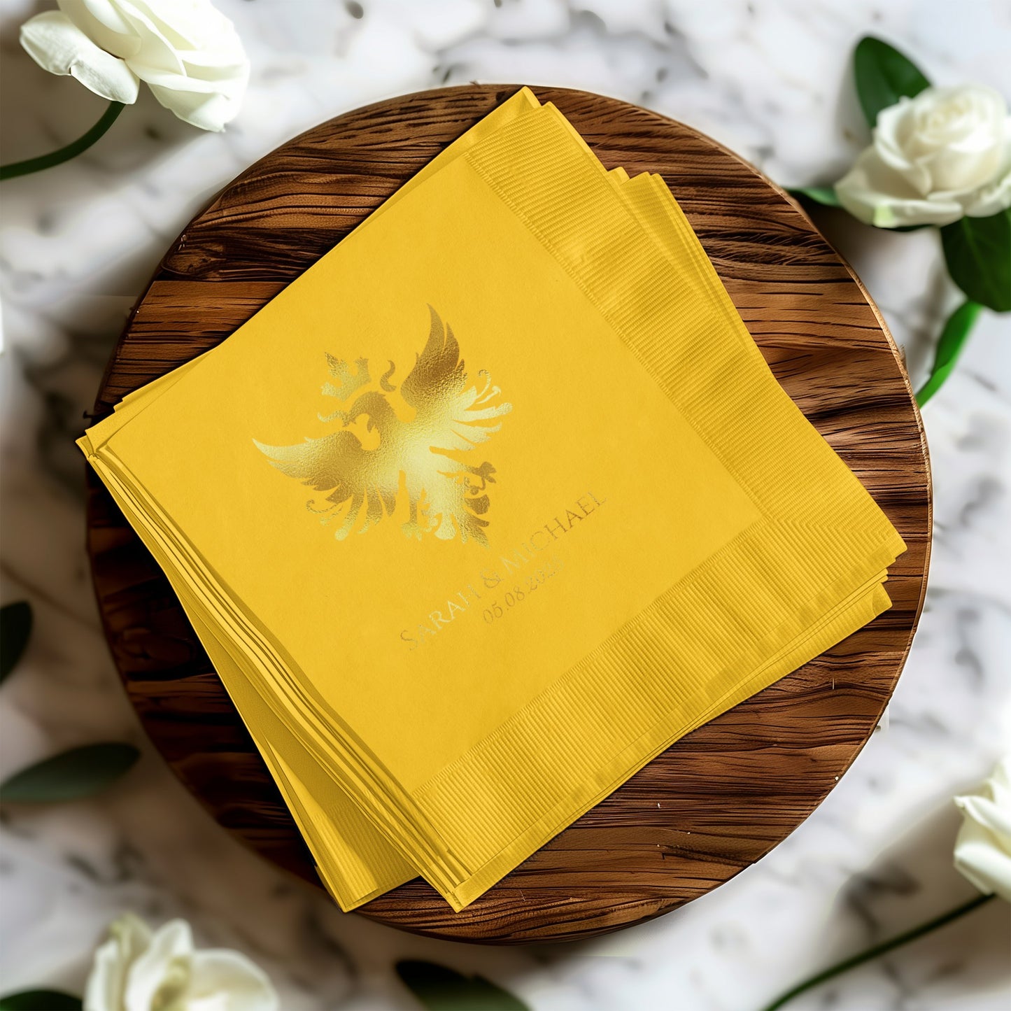 Custom Golden Eagle Wedding Napkins product type
