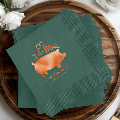 I do BBQ Pig Design Custom Wedding Napkins product