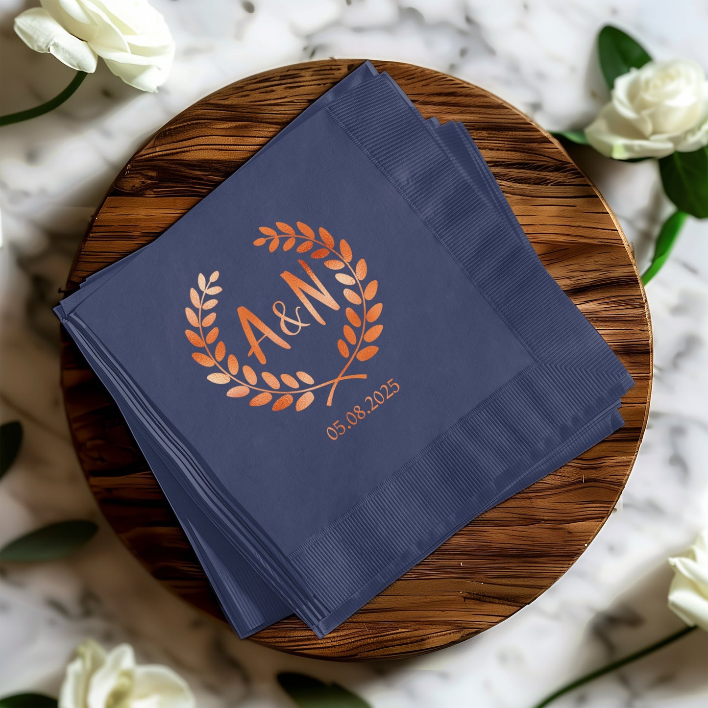 Personalized Initials and Date Design Napkin product