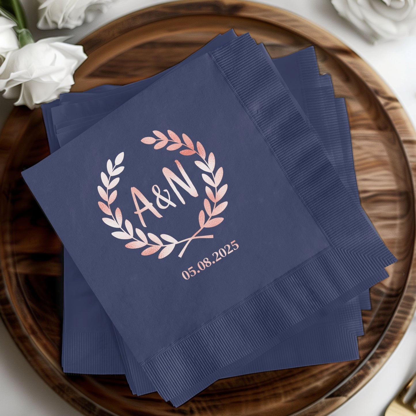 Custom Monogrammed Wedding Party Favor Napkin product