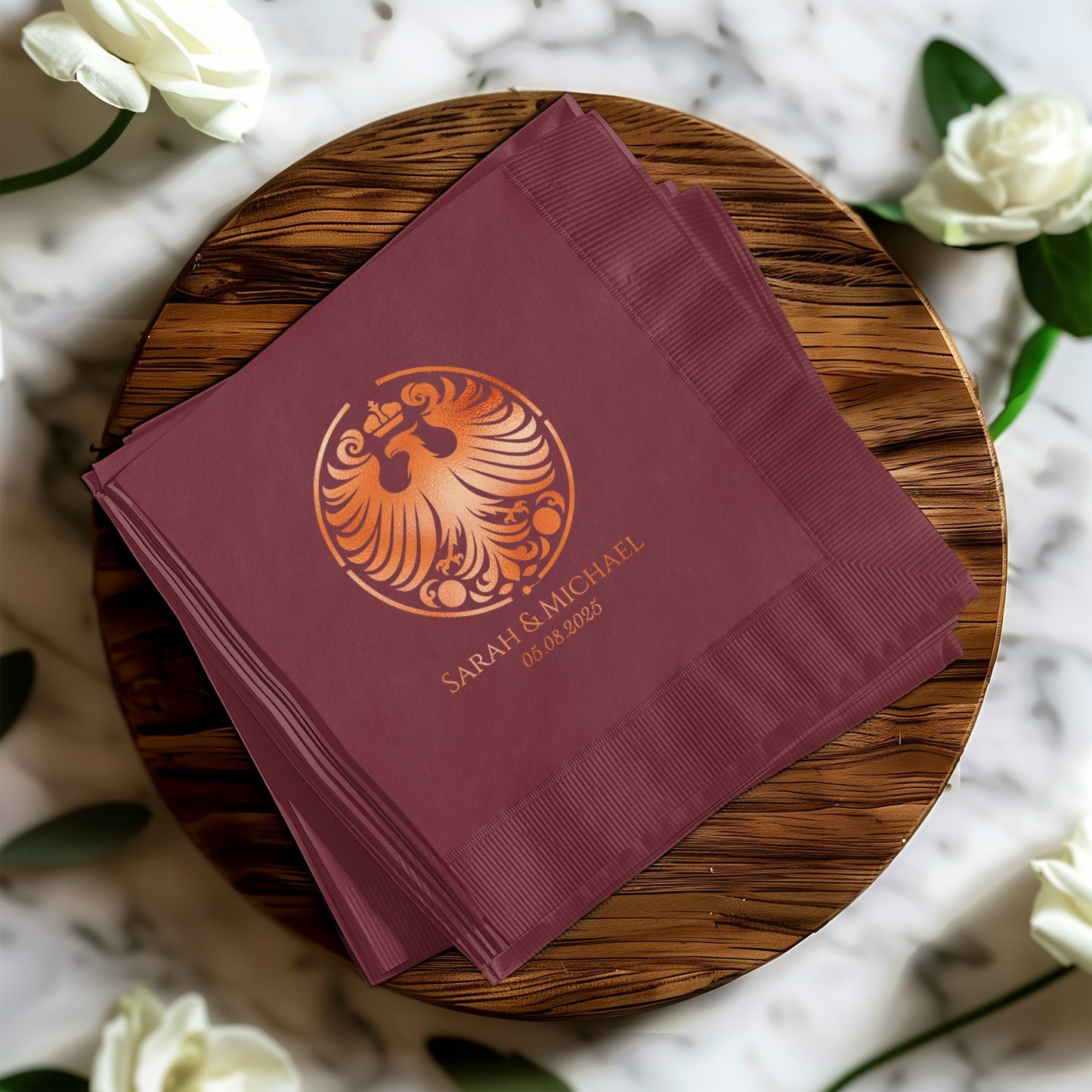 Elegant Personalized Wedding Napkins Product
