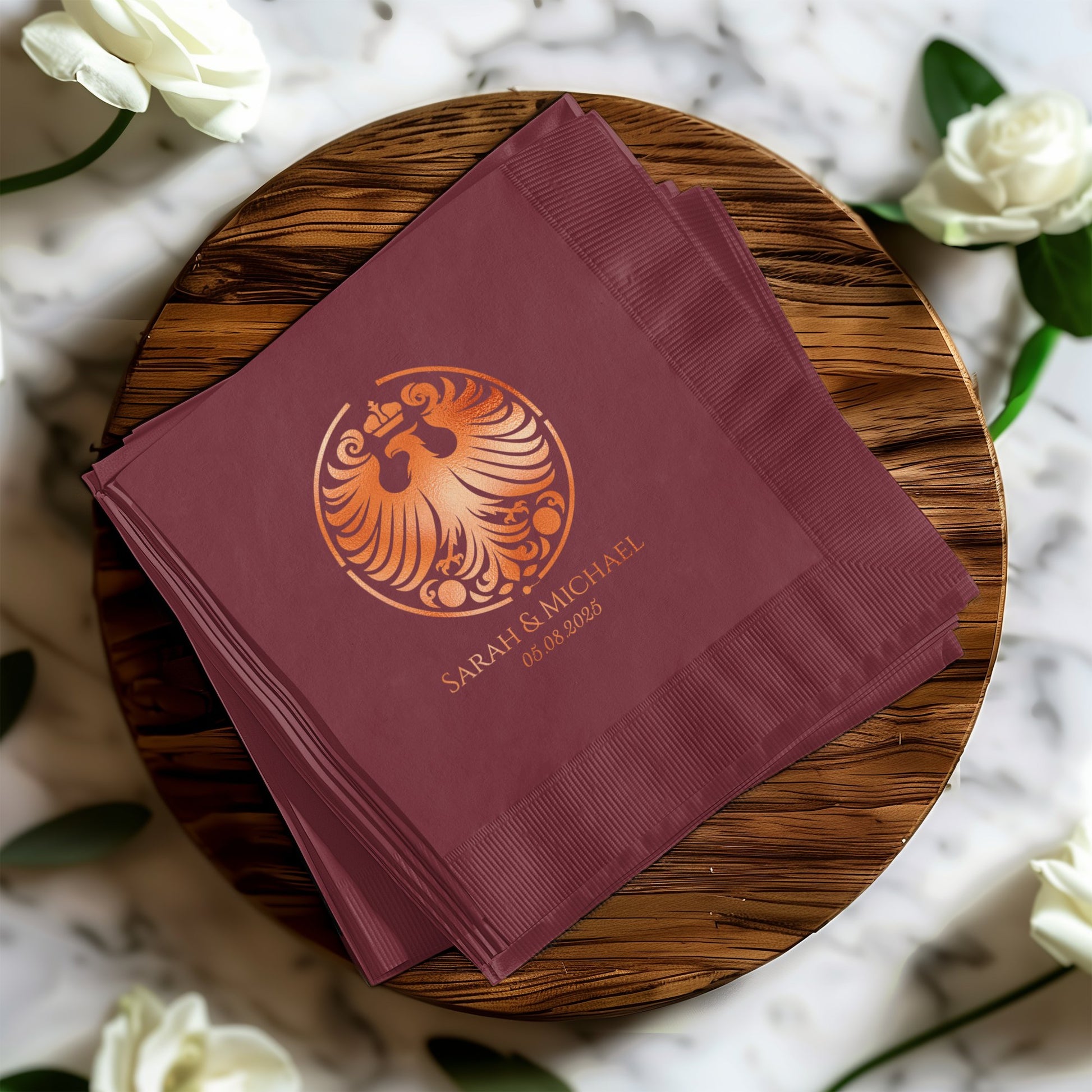 Elegant Personalized Wedding Napkins Product
