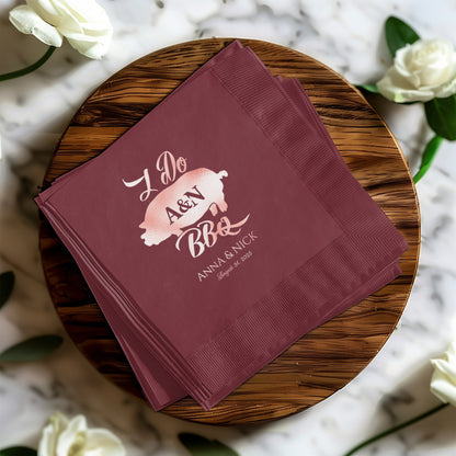 Elegant Customized Wedding Napkins Keepsake Product