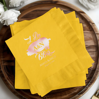 Custom Yellow Wedding BBQ Party Napkin product