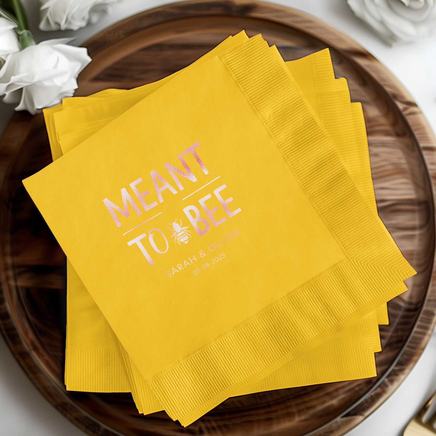 Meant to Bee Personalized Yellow Napkins product