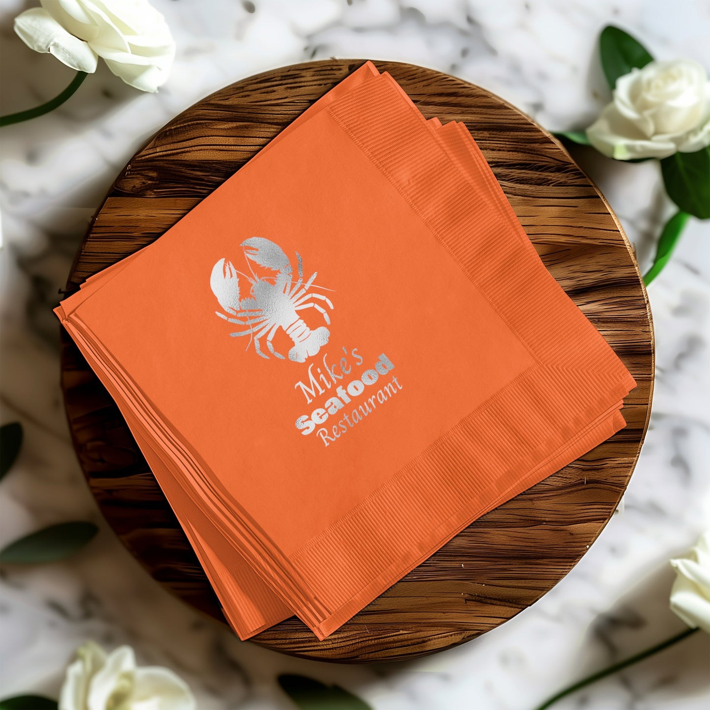 Mike's Seafood Restaurant Logo Beverage Napkins product