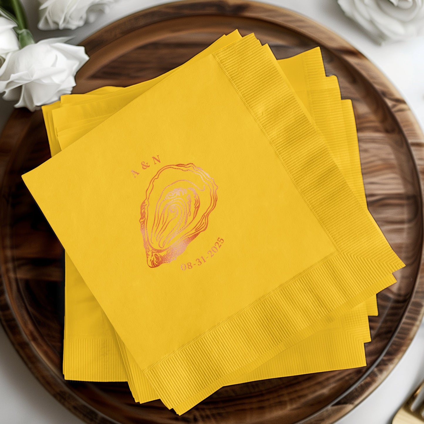 Personalized Yellow Wedding Napkins Unique Party product