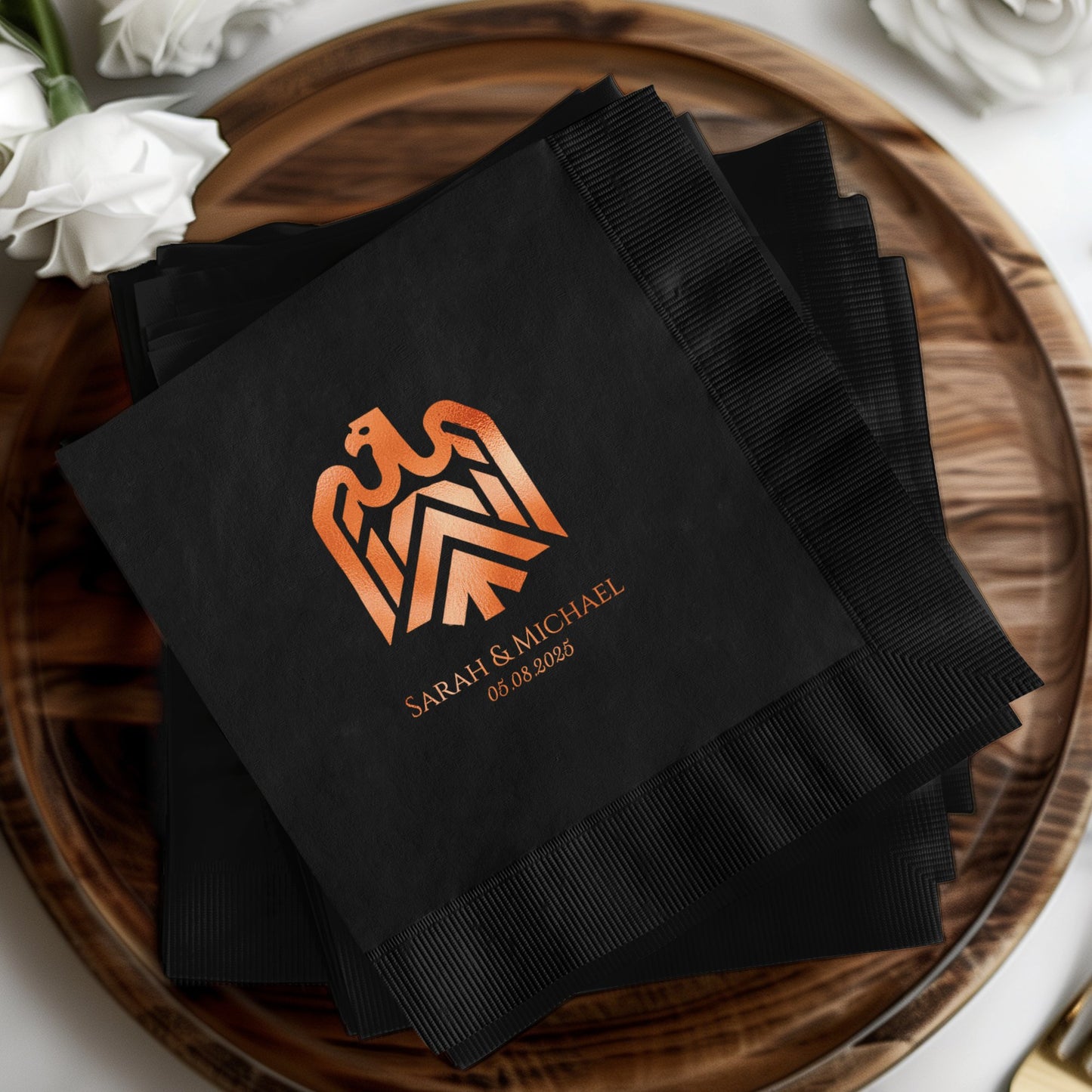 Personalized Black Custom Wedding Napkins product