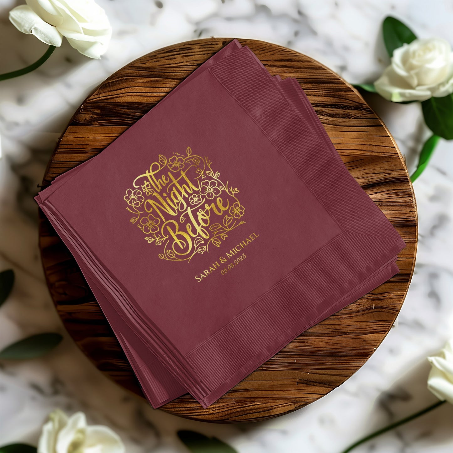 Elegant Custom Printed Wedding Napkin Product