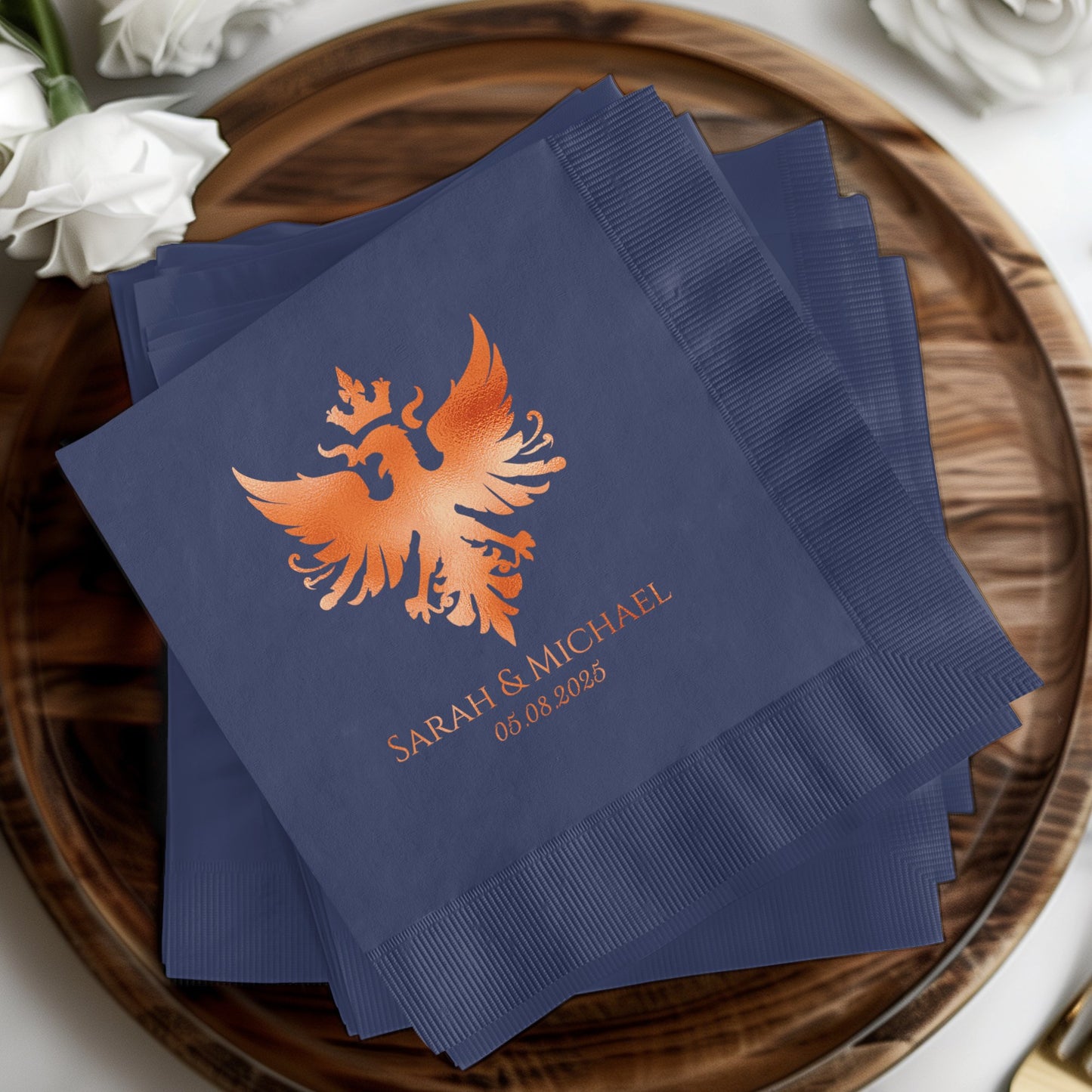Custom Embossed Wedding Date Napkins product