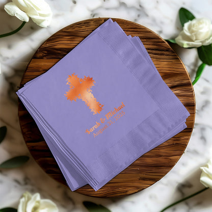 Personalized Cross Design Event Napkin product type