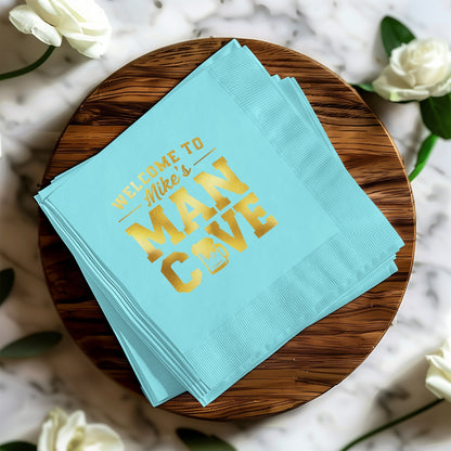 Welcome to Mike's Man Cave Custom Napkins product type
