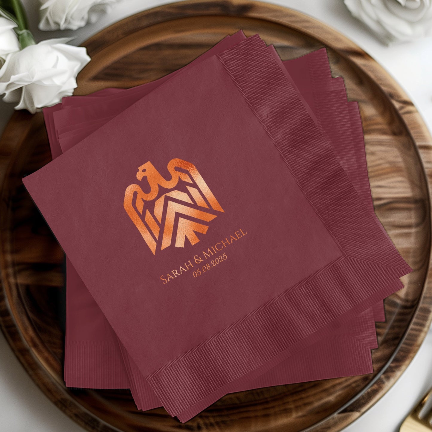 Personalized Wedding Date Decorative Napkin product