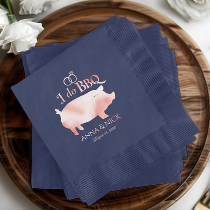Personalized I Do BBQ Wedding Date Napkin product