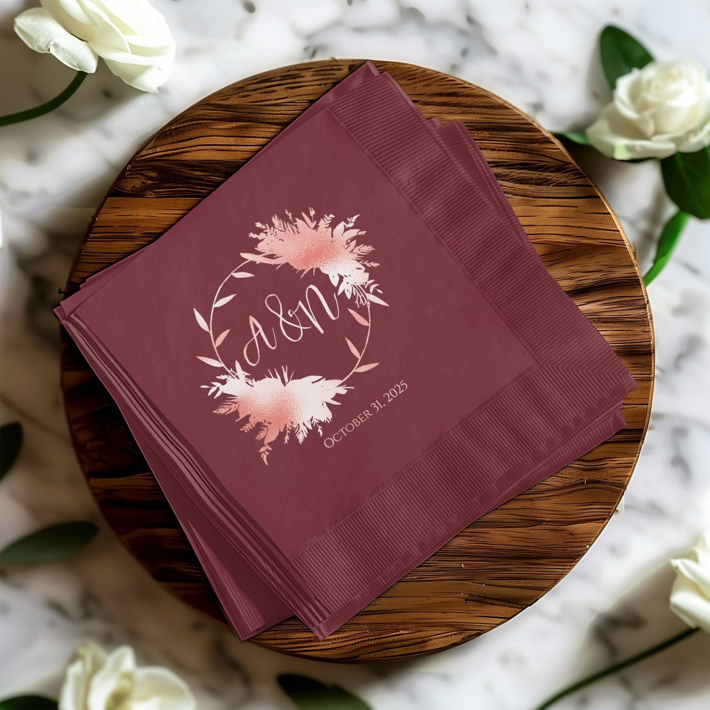 Elegant Personalized Wedding Napkins Custom Event product