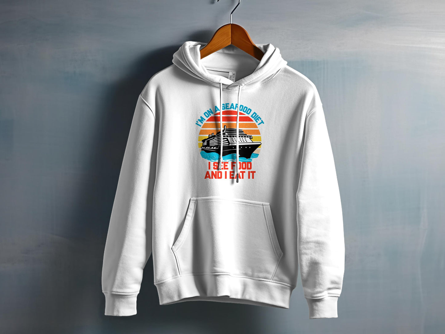 Cruise Ship Themed Hoodie with Sunset Graphic product