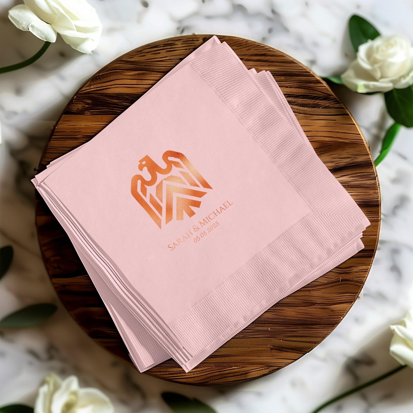 Elegant Custom Wedding Napkins with Personal Design product type