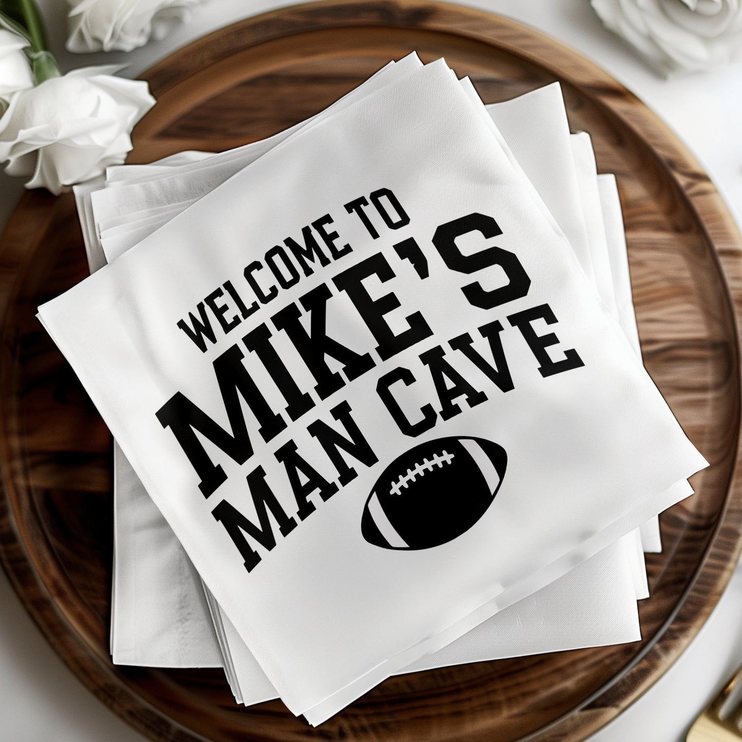 Welcome To Mike's Man Cave Football Decor product