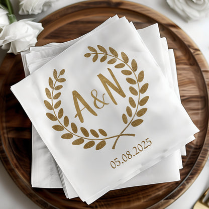 Personalized Napkins with Custom Initials Design product type