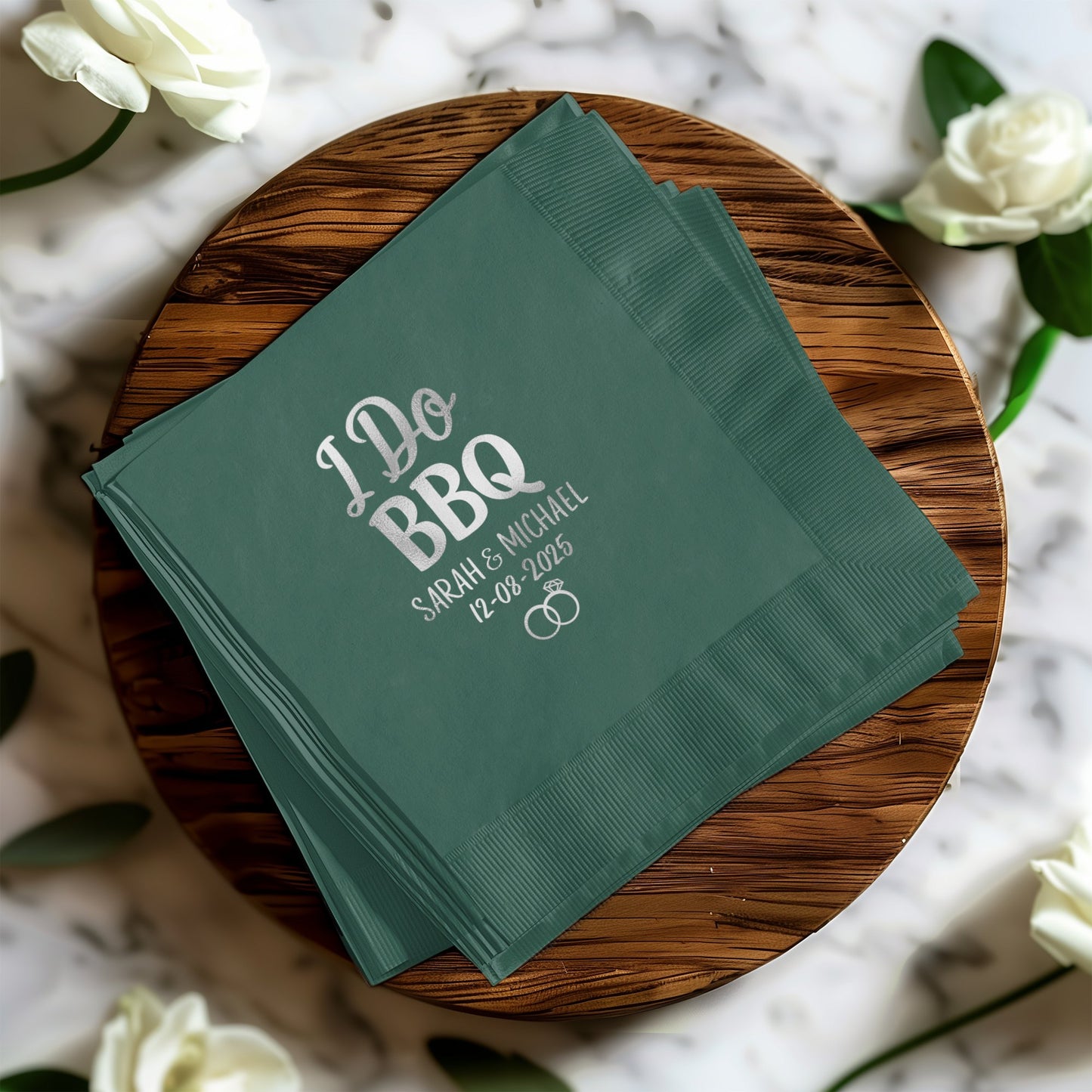 Custom Wedding BBQ Party Green Napkins product