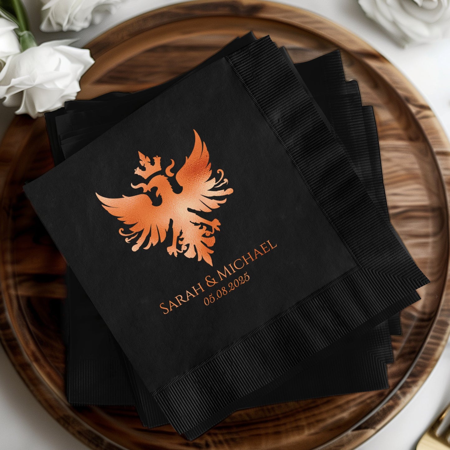 Elegant Custom Black Napkins Personalized product