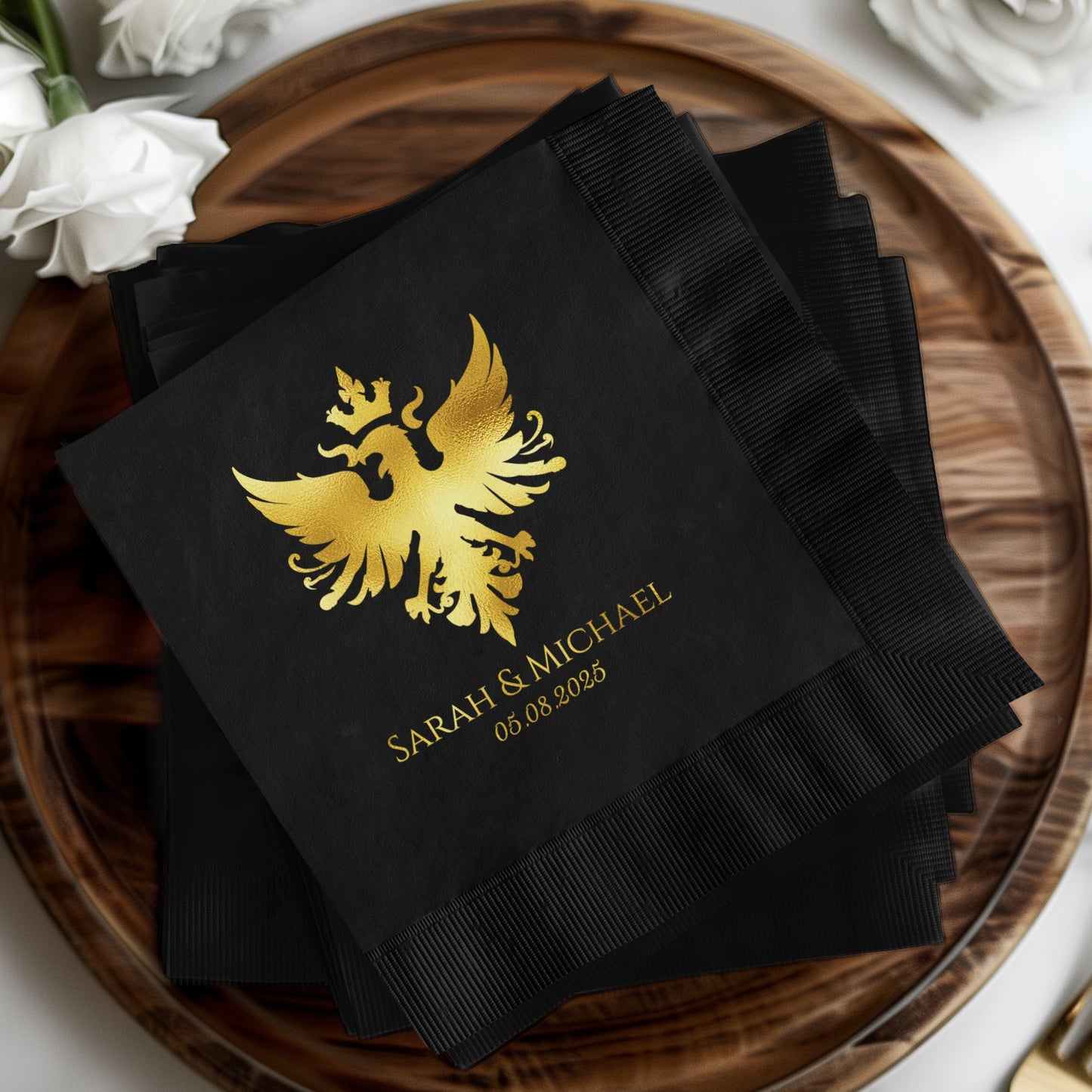 Elegant Personalized Golden Crest Napkin product