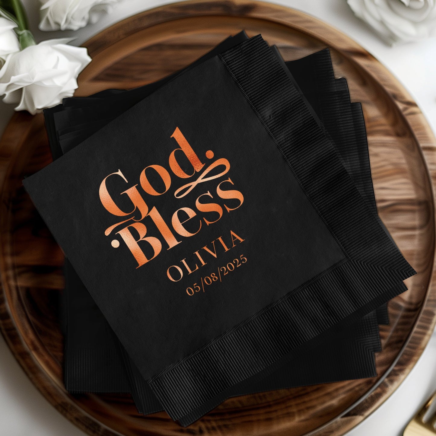 God Bless Olivia Custom Date Event Napkin product