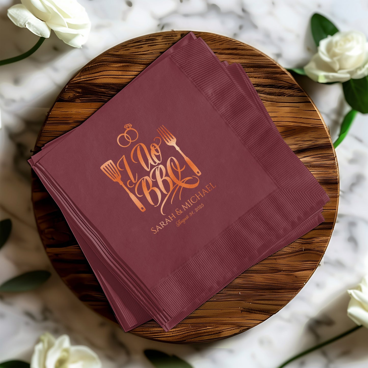 I Do BBQ Personalised Wedding Napkins Party product