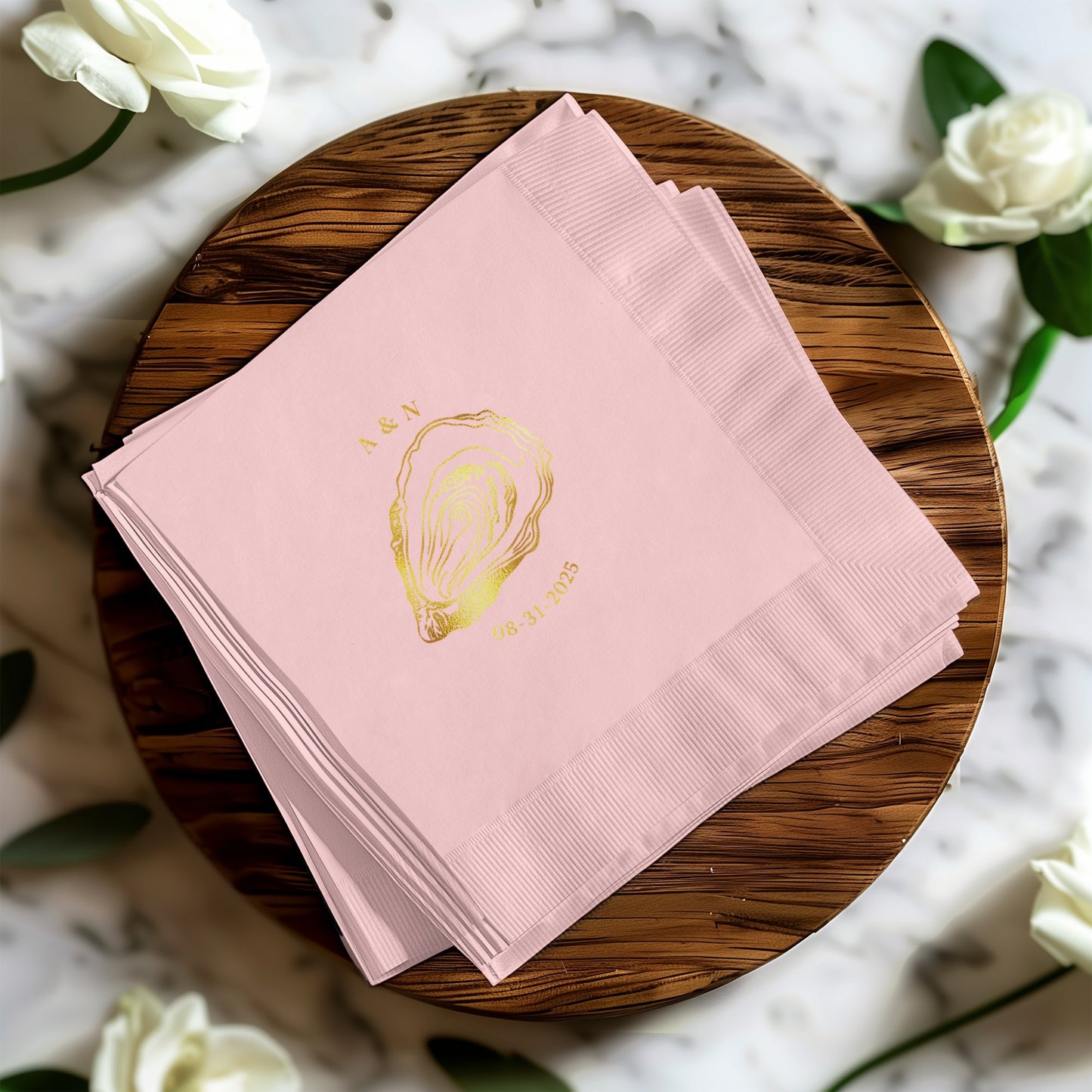 Personalized Pink Paper Cocktail Napkin product