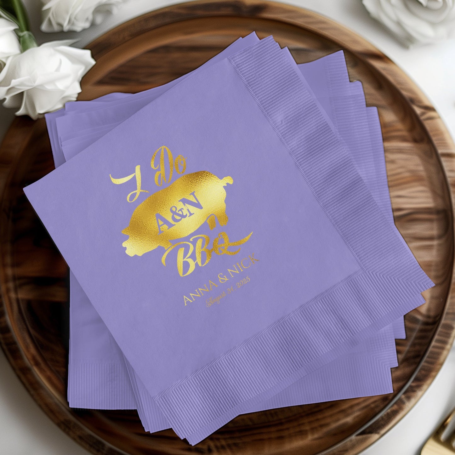 Lavender Custom Wedding Napkins Elegant Party product