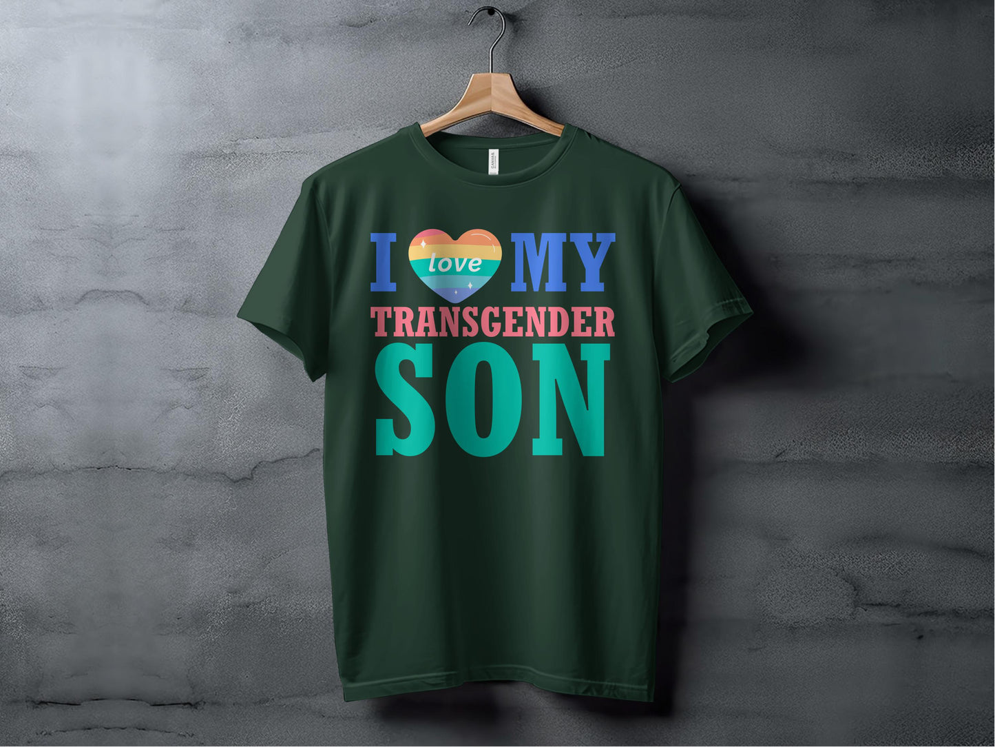 I Love My Transgender Son Heart Print T-shirt product