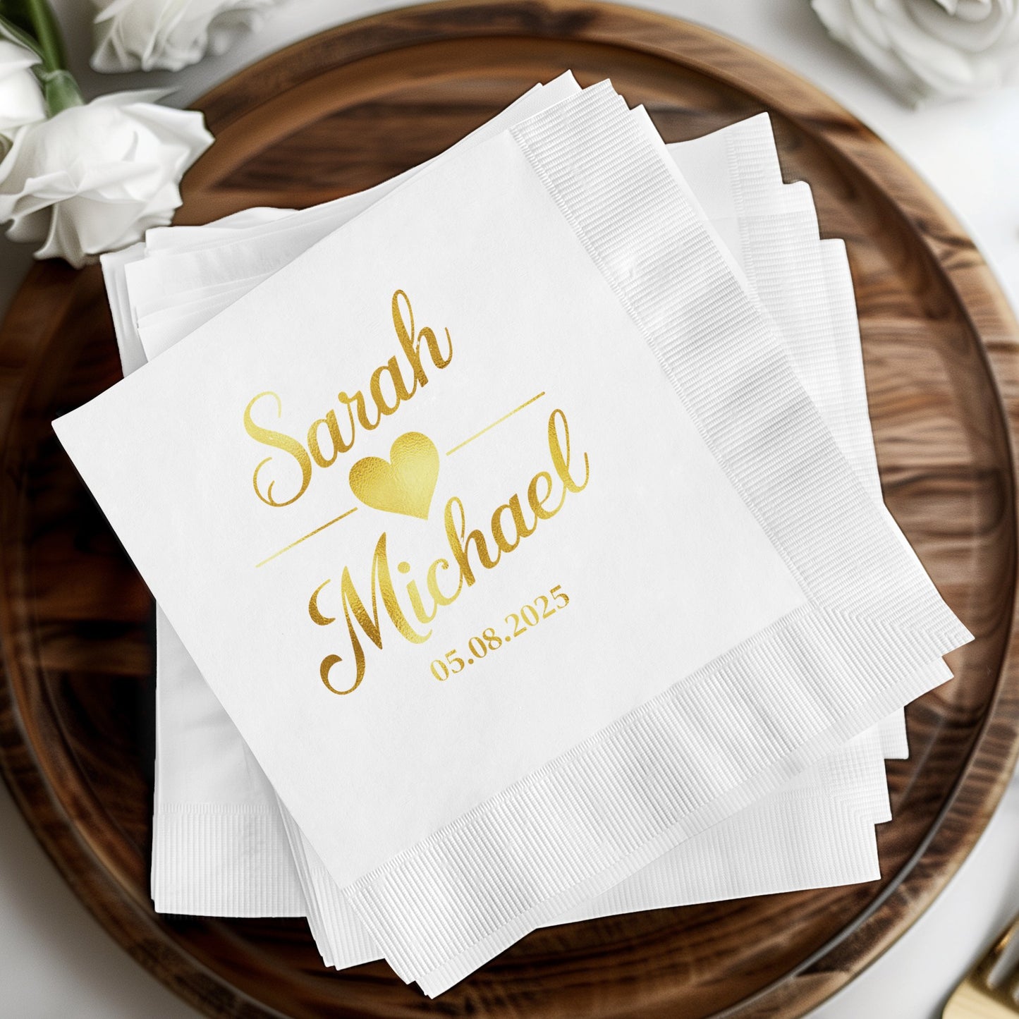 Personalized Wedding Date Design Napkins product type