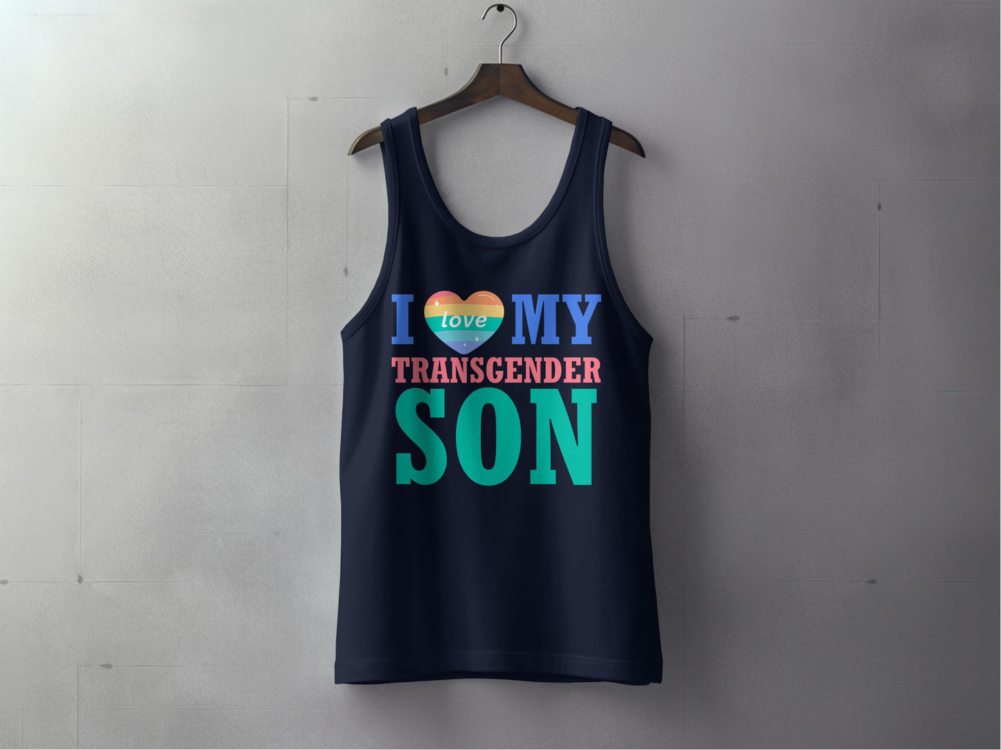 I Love My Transgender Son Heart Pride Tank Top product